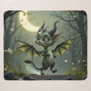Where moonbeams dance, little mischief awakens.  sherpa blanket