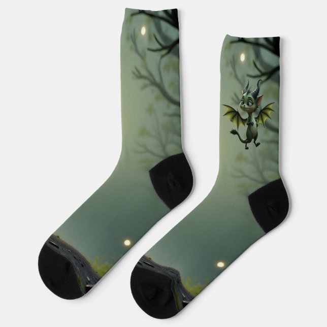 Where moonbeams dance, little mischief awakens.  socks (Left)