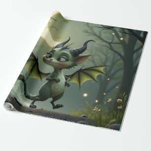 Where moonbeams dance, little mischief awakens. wrapping paper