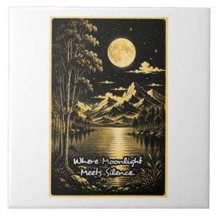 Where Moonlight Meets Silence Serene Nightscape Tile
