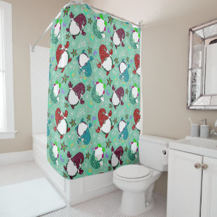 Where My Gnomies At? Holiday Home Decor-Seafoam Shower Curtain