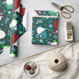 Where My Gnomies At? Wintergreen Christmas Gnome  Wrapping Paper