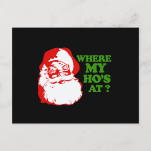 Where my hos at colour postcard