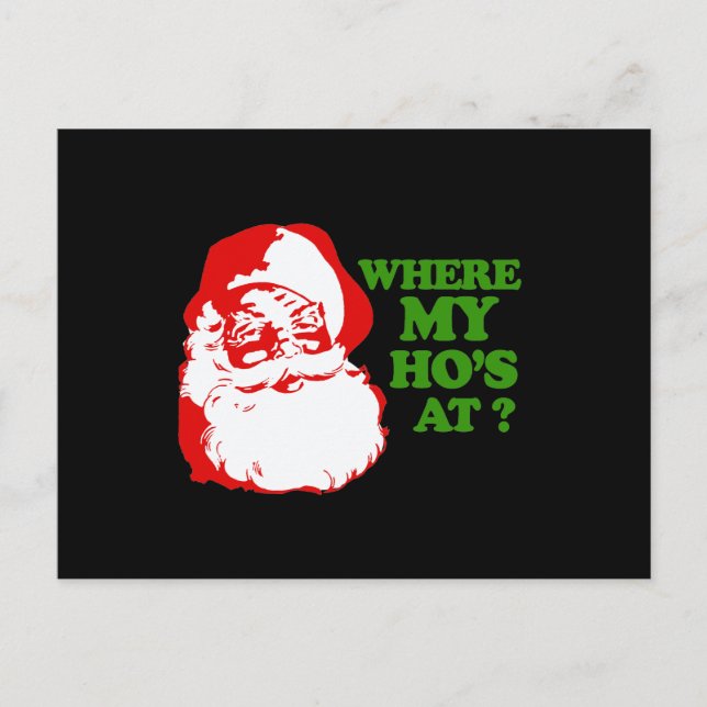 Where my hos at colour postcard (Front)