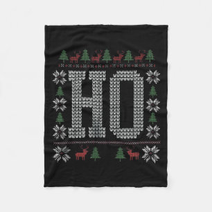 Where My Ho's At Ho Matching Couple Christmas Ugly Fleece Blanket