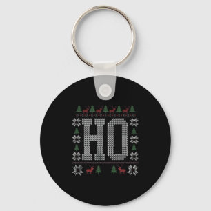 Where My Ho's At Ho Matching Couple Christmas Ugly Key Ring