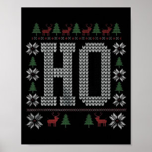 Where My Ho's At Ho Matching Couple Christmas Ugly Poster