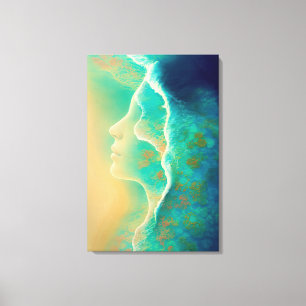 "Where Ocean Becomes Memory"  - Blue Green   Canvas Print