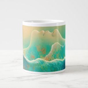 "Where Ocean Becomes Memory"  - Blue Green   Large Coffee Mug