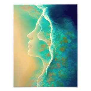 "Where Ocean Becomes Memory" - Blue Green Photo Print