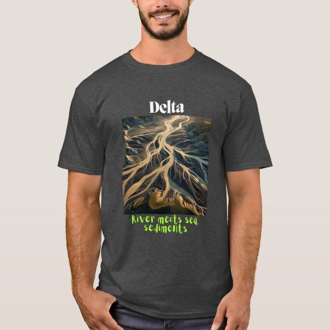 Where River Meets Ocean: Delta Drift Charcoal Tee (Front)