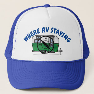 WHERE RV STAYING TRUCKER CAP WITH VINTAGE CAMPER