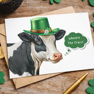 Where’s the Craic? Funny Irish St. Patrick’s Day Holiday Postcard