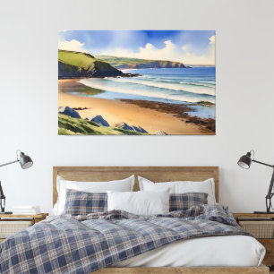 “Where Sky Meets Quiet Sand” – Devon Seascape Canvas Print