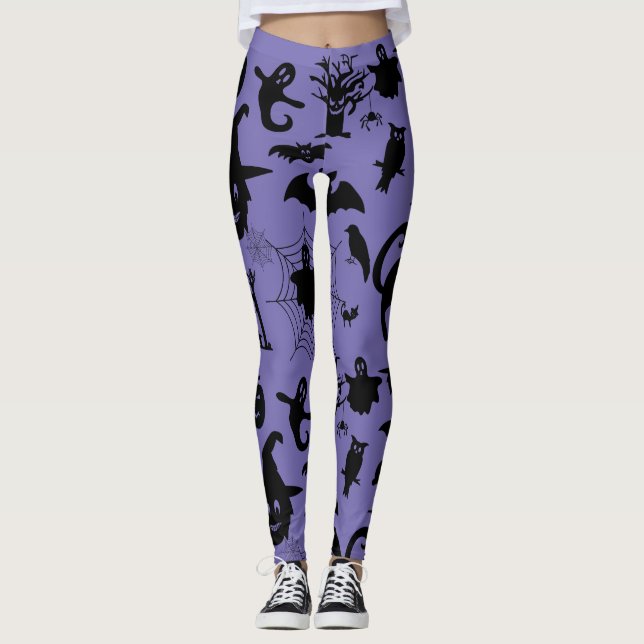 Where Spooky Meets Sophistication, Halloween Theme Leggings (Front)