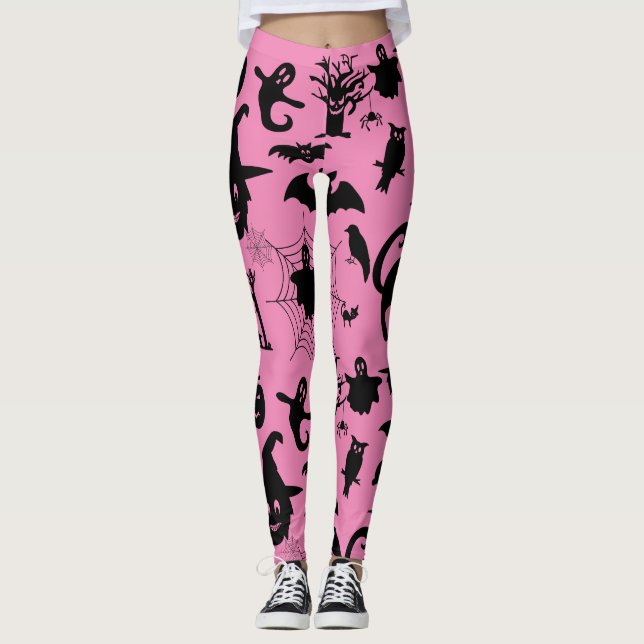 Where Spooky Meets Sophistication, Halloween Theme Leggings (Front)