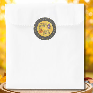 Where Spooky Meets Sweet Halloween Classic Round Sticker