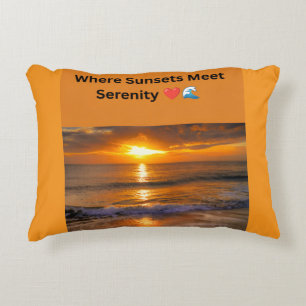 Where Sunsets Meet Serenity ❤️🌊 Decorative Cushion