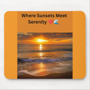 Where Sunsets Meet Serenity ❤️🌊 Mouse Pad