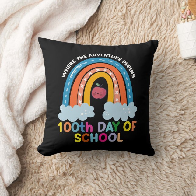 Where The Adventure Begins 100th Days Smarter  Cushion (Blanket)