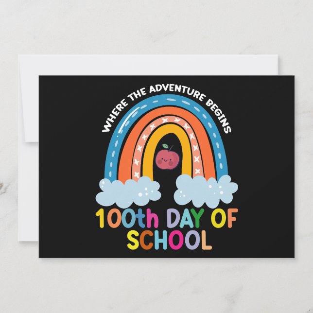 Where The Adventure Begins 100th Days Smarter  Invitation (Front)