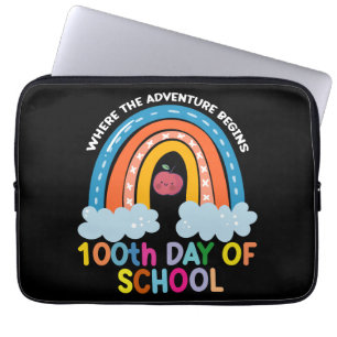 Where The Adventure Begins 100th Days Smarter  Laptop Sleeve