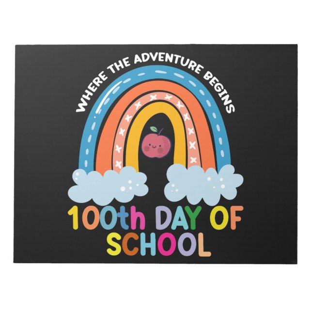 Where The Adventure Begins 100th Days Smarter  Notepad (Front)