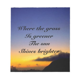 where the grass is greener notepad