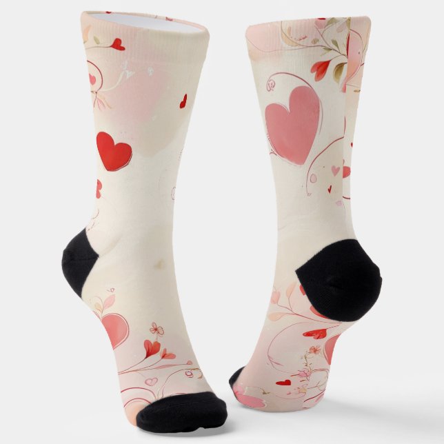 Where the Heartflowers Grow Socks (Angled)