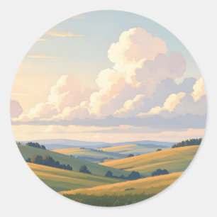Where The Land Breathes – Vast Landscape Classic  Round Sticker