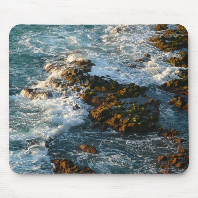 Where the Ocean Meets the Rocks Mouse Pad (Front)
