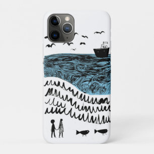 Where the Sea Begins Hand-Drawn Ocean Case-Mate iPhone Case