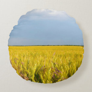 Where the Wheat Dances with the Wind - Wild Nature Round Cushion