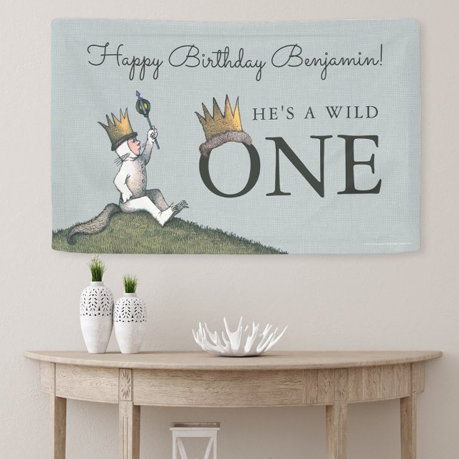 Where the Wild Things Are 1st Birthday Banner (Banner simulated on wall)