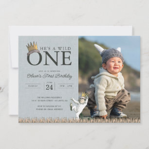 Where the Wild Things Are 1st Birthday - Photo Invitation