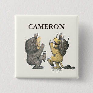 Where the Wild Things Are Add Your Name 15 Cm Square Badge