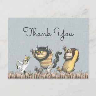 Where the Wild Things Are Baby Shower Thank You Postcard