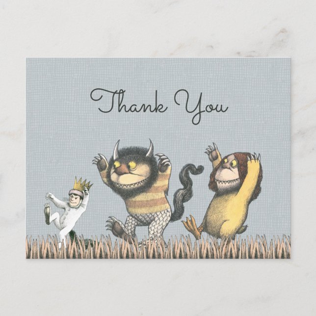 Where the Wild Things Are Birthday Thank You Postcard (Front)