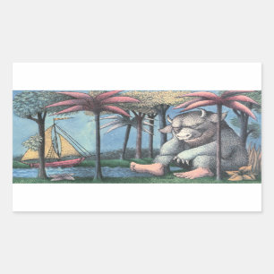 Where The Wild Things Are   Book Cover Rectangular Sticker