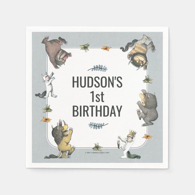 Where the Wild Things Are Character Birthday Napkin (Front)