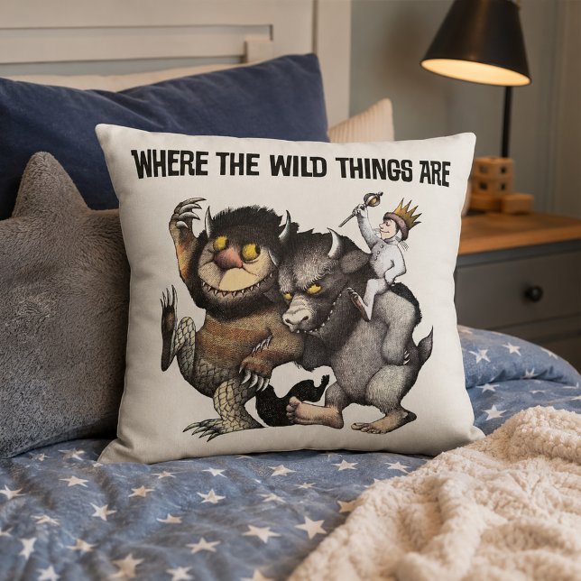 Where the Wild Things Are Characters Cushion (Simulated pillow on bed)