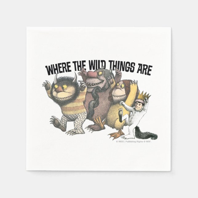 Where the Wild Things Are Characters & Logo Napkin (Front)