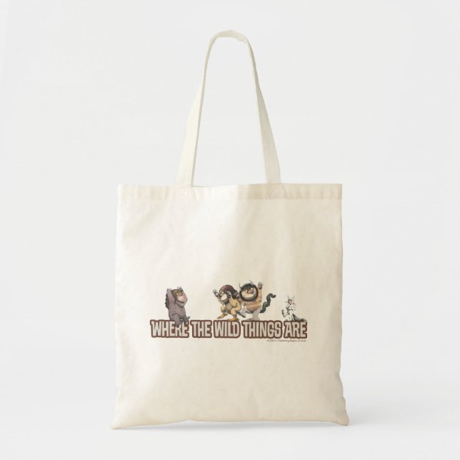 Where the Wild Things Are Characters on Logo Tote Bag (Front)