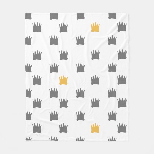 Where the Wild Things Are Crown Pattern Fleece Blanket (Front)