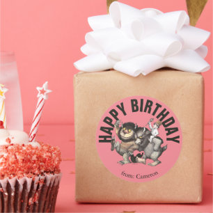 Where the Wild Things Are   Happy Birthday Classic Round Sticker