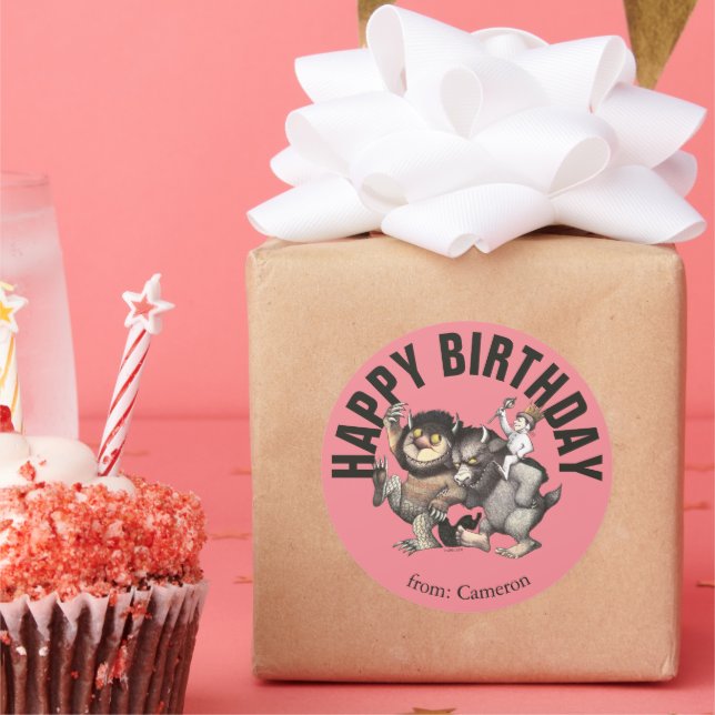 Where the Wild Things Are | Happy Birthday Classic Round Sticker (Party)
