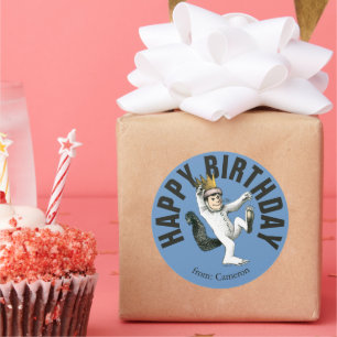 Where the Wild Things Are   Happy Birthday Classic Round Sticker