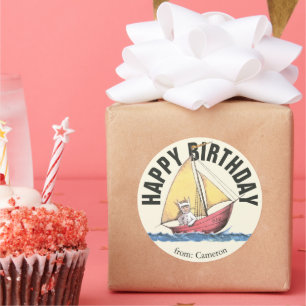 Where the Wild Things Are   Happy Birthday Classic Round Sticker