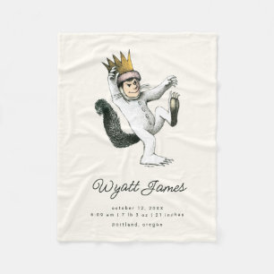 Where the Wild Things Are - Max   Birth Stats Fleece Blanket