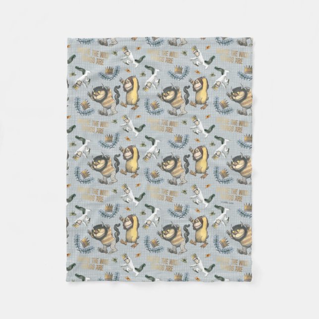 Where the Wild Things Are Pattern Fleece Blanket (Front)